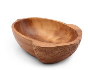 Acorn Shape Acacia Wood Salad Bowl Large