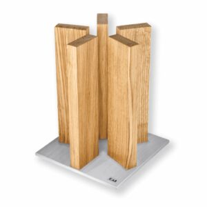Kai Stonehenge 5 Pillar Oak Knife Block with Stainless Steel Base