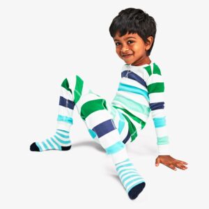 Kids organic pj pant in bold tonal stripe
