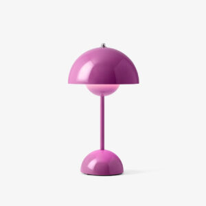 portable table lamp in soft coral