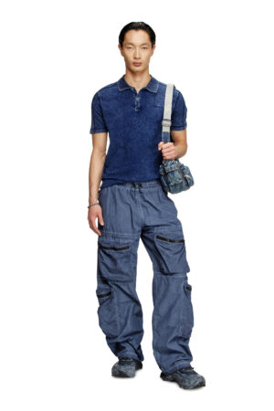 Denim-look polo shirt