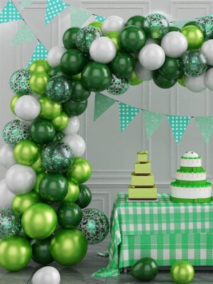 107pcs-green-and-silver-party-balloon-garland-kit