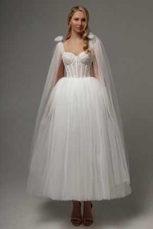 Wedding Dress Helena Midi with Detachable Straps