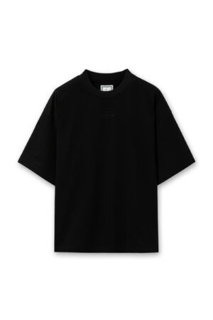 블랙 코튼 오버핏 티셔츠