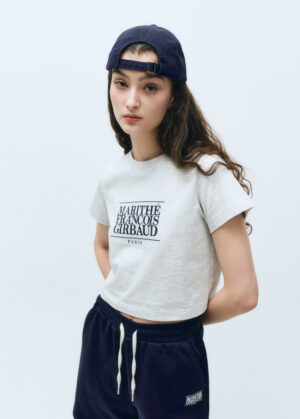 W CLASSIC LOGO CROP TEE light heather gray