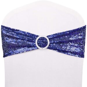25pcs-chair-sashes-sequin-stretchy-spandex-bands-for-wedding-reception