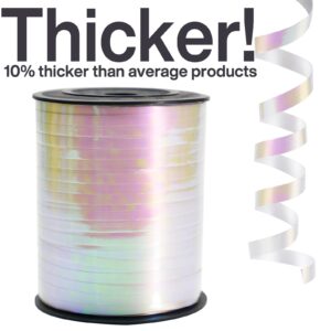 partywoo-white-ribbon-500-yard-curling-ribbon-for-crafts-balloon-ribbon-iridescent-color-ribbon-for-gift-wrapping-holographic-ribbon-for-balloons-string-hair-florist-flower-1-roll