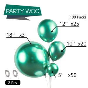 partywoo-metallic-green-balloons-100-pcs-green-metallic-balloons-different-sizes-pack-of-18-inch-12-inch-10-inch-5-inch-green-balloons-for-balloon-garland-balloon-arch-party-decorations-green-g103