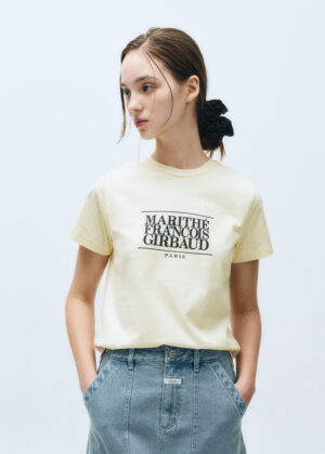 W CLASSIC LOGO TEE cream