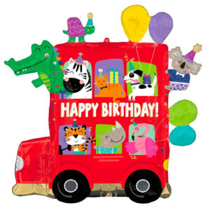 Animal Party Bus 28" Balloon, Helium Filled