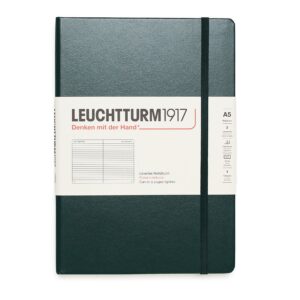 forest green hardcover A5 medium notebook