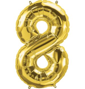 Gold Number Balloon, Large Foil Mylar