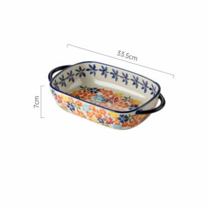wholesale-bohemian-style-binaural-bakeware-ceramic-bake-plate-baking-dish-ceramic-baking-tray-for-kitchen