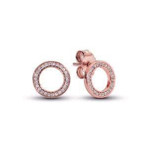 Sparkling Circle Stud Earrings