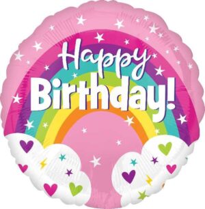 Rainbow Pink Happy Birthday Balloon 18 Foil Mylar