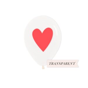 red heart clear latex balloons