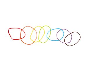 vibrant rubber bands in metal container