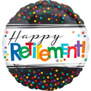 Retirement Celebration Polka Dot Foil Balloon