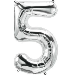 Large Silver Number Balloon - 34 Inches