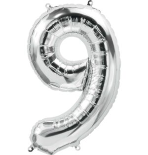 Large Silver Number Balloon - 34 Inches