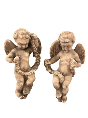 cherub-with-garland-wall-plaque