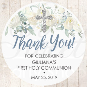 First Communion or Baptism Favor Stickers Set of 24