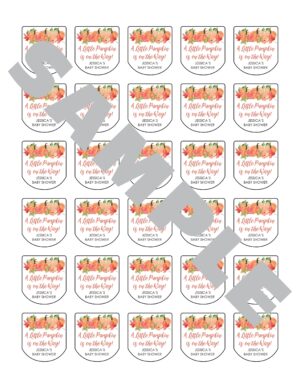 fall-themed baby shower sanitizer labels set of 30