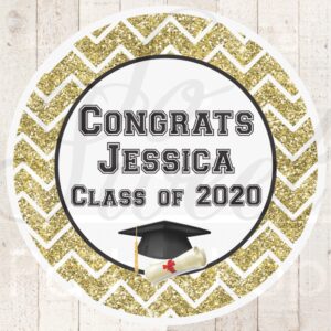 graduation party favor stickers set of 24 labels