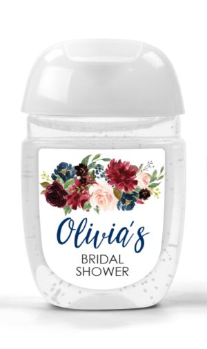 wedding favor hand sanitizer labels floral design set of 30