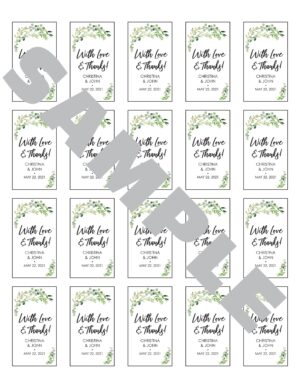 Greenery Leaf Sanitizer Labels Set of 20