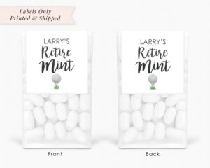 retirement party mint favor labels