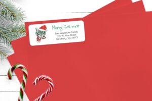 festive holiday address labels sticker set