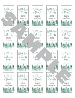 Christmas Tree Evergreen Winter Favors Sanitizer Labels Set of 20