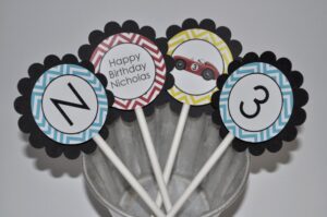 Party Favor Stickers Chevron Theme