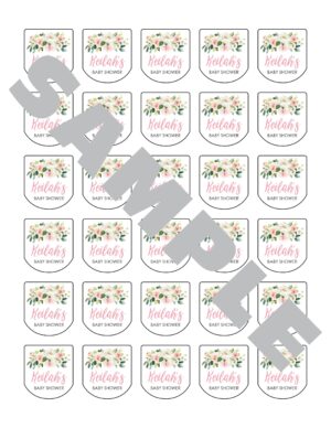 Baby Shower Hand Sanitizer Labels Set of 30