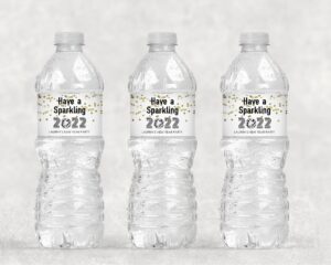 New Year's Beverage Labels Gold and Black Set of 11