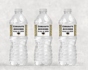 Personalized Graduation Water Bottle Labels Set of 10