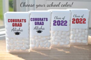 graduation party favors mint labels set of 24