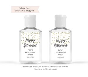 Retirement Celebration Sanitizer Labels Set of 20