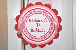Heart Birthday Party Sticker Labels Set