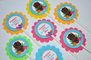 Hawaiian Luau Birthday Decorative Stickers Set of 24