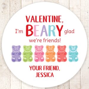 candy bear valentine stickers kids treat bag decors