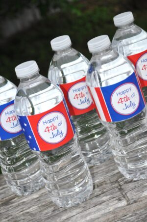 Patriotic Water Bottle Wraps - Set of 10
