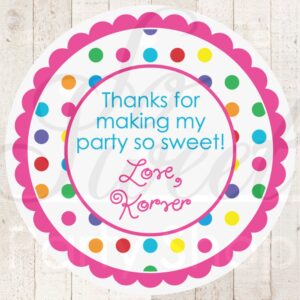 Colorful Polka Dot Birthday Stickers Set of 24