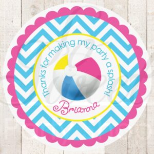 Summer Party Favor Sticker Labels Set