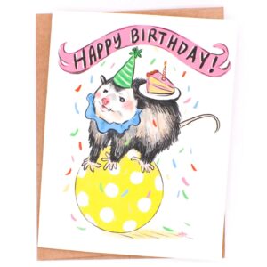 clown animal birthday card