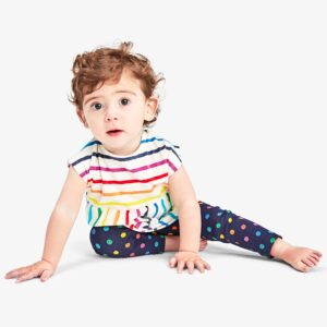 Baby legging in rainbow dot