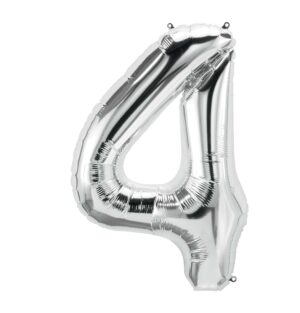 Silver Number Balloon Large Foil Mylar