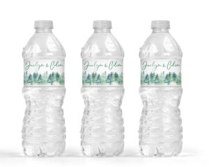 Evergreen Tree Water Bottle Labels Set